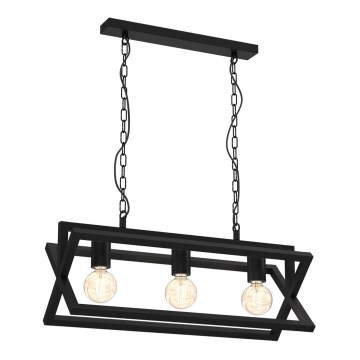 Suspension sur chaîne ARNOLD 3xE27/60W/230V noir