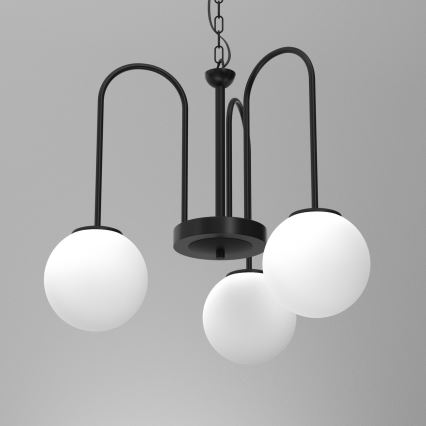 Suspension sur chaîne CAMBRIDGE 3xE14/60W/230V noir