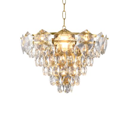 Suspension sur chaîne en cristal SELENA 6xE14/40W/230V dorée