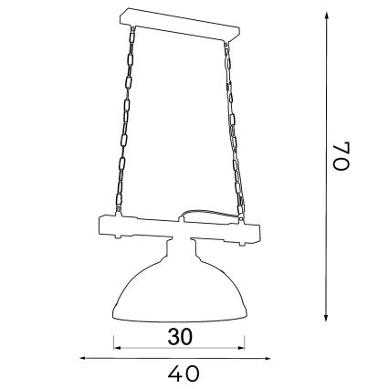 Suspension sur chaîne HAKON 1xE27/60W/230V bois naturel
