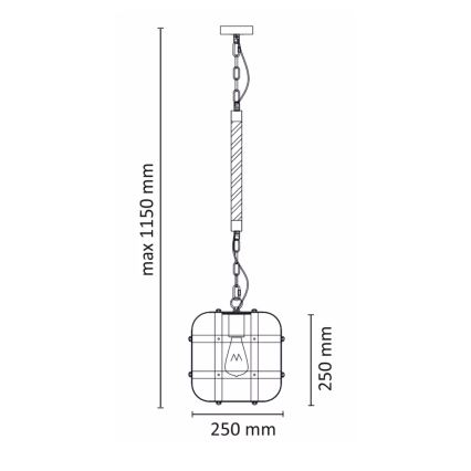 Suspension sur chaîne KLATKA 1xE27 / 10W / 230V