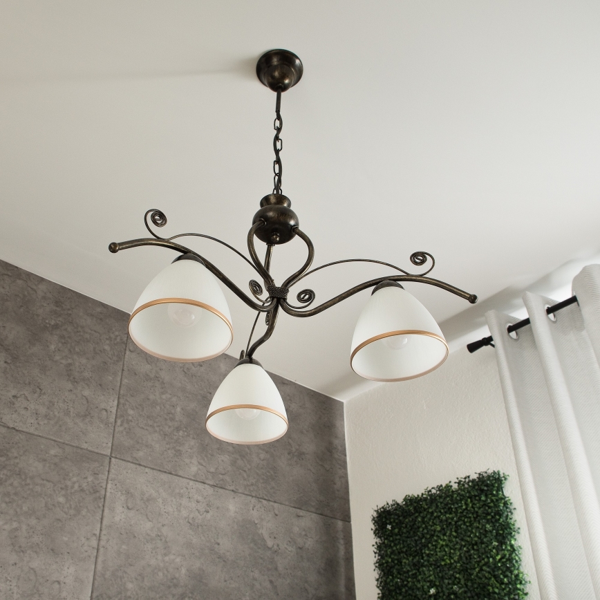 Suspension sur chaîne RETRO II 3xE27/60W/230V