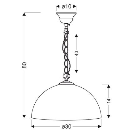 Suspension sur chaîne SUGAR 1xE27/60W/230V blanche