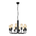 Suspension sur chaîne TIFFANY 10xE27/60W/230V noir