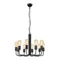 Suspension sur chaîne TIFFANY 10xE27/60W/230V noir