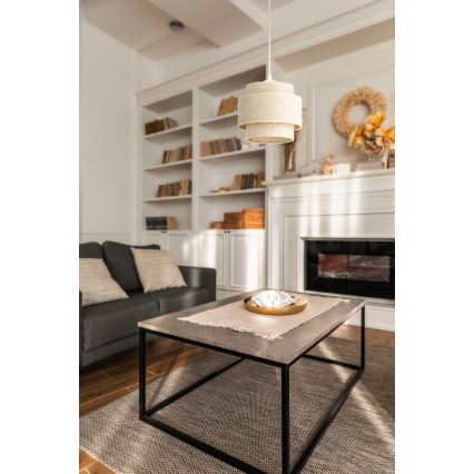 Suspension sur cordon BOHO 1xE27/60W/230V Ø 20 cm blanc