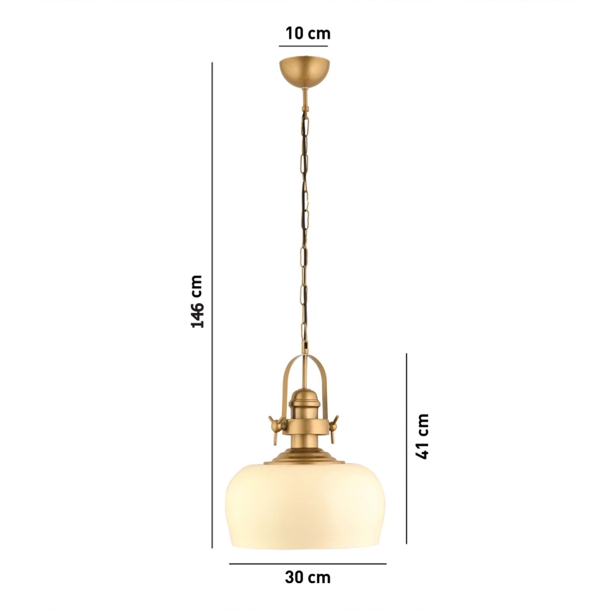 Suspension sur cordon MONZA 1xE27/40W/230V Ø 30 cm crème/bronze