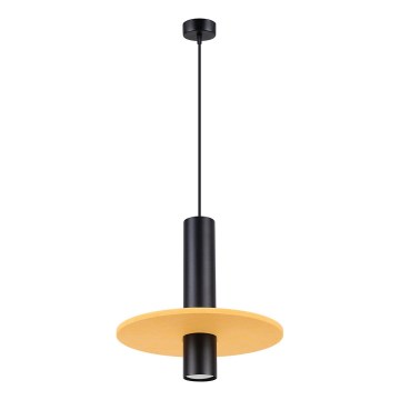 Suspension sur cordon PELTA 1xGU10/10W/230V noir/jaune