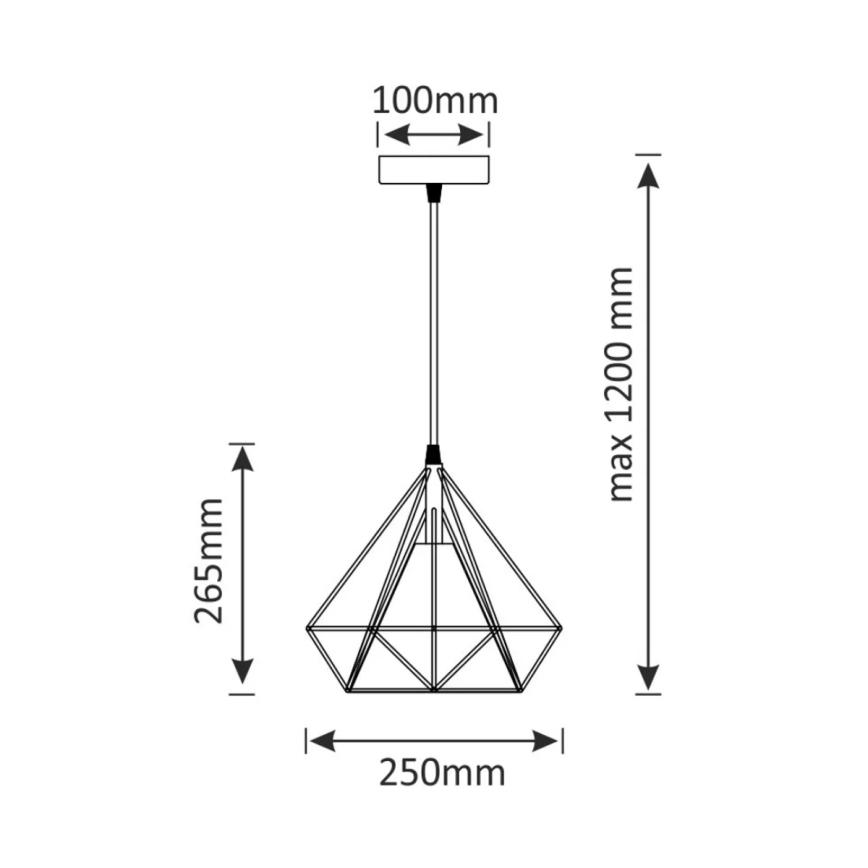 Suspension sur fil BROXTON 1xE27/20W/230V