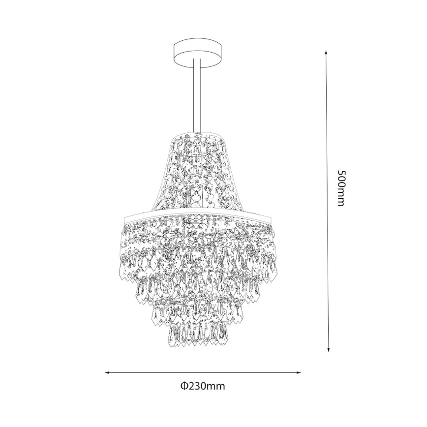 Suspension sur tige GEMMA 1xE27/60W/230V Ø 23 cm