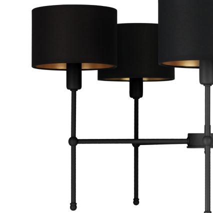 Suspension sur tige MADELA 5xE14/40W/230V noire