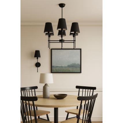 Suspension sur tige MADELA 5xE14/40W/230V noire