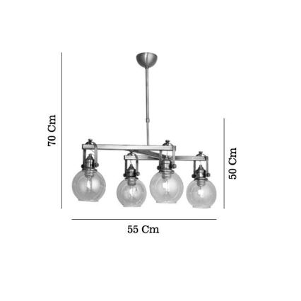 Suspension sur tige POLINO 4xE27/40W/230V bronze