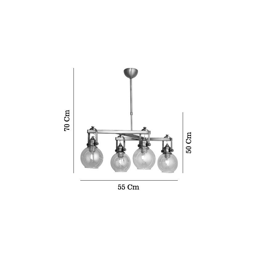 Suspension sur tige POLINO 4xE27/40W/230V bronze