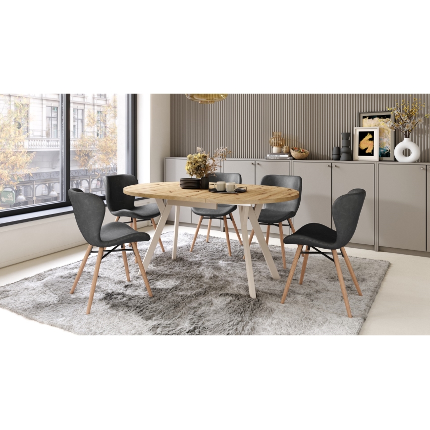 Table à manger ARTUR chêne artisan/beige