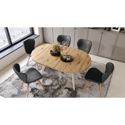 Table à manger ARTUR chêne artisan/beige