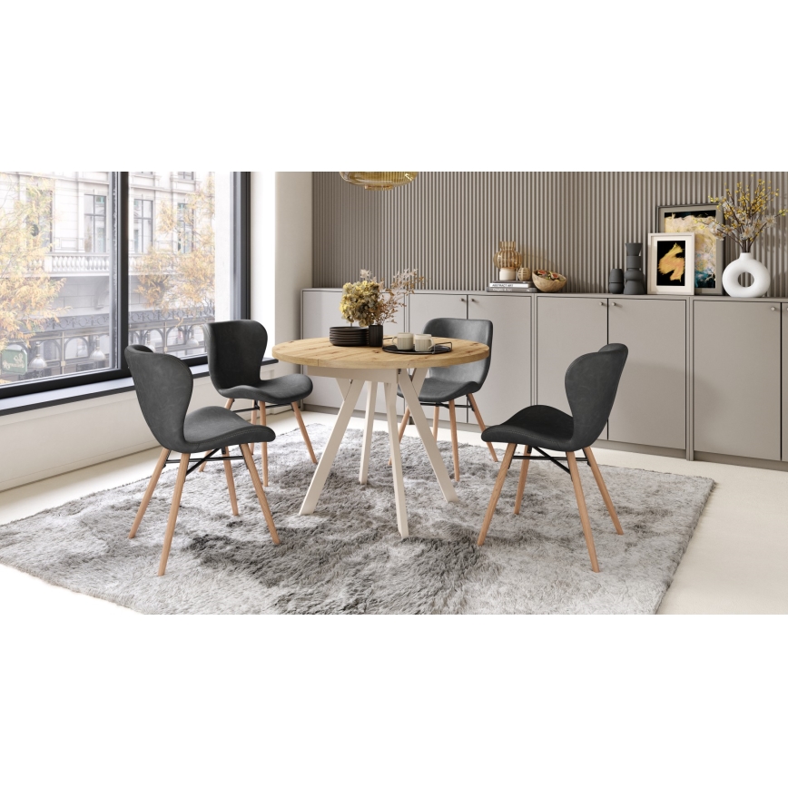 Table à manger ARTUR chêne artisan/beige