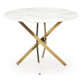 Table à manger ESTEN 100 cm blanche/dorée