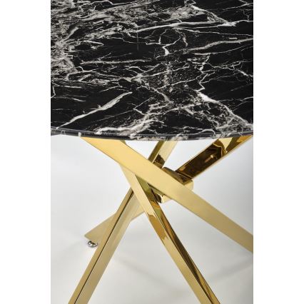 Table à manger ESTEN 100 cm noir/doré