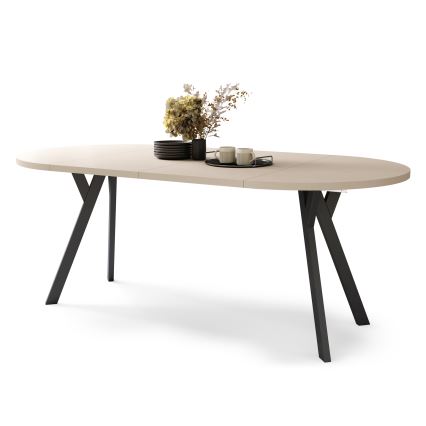 Table à manger extensible ARTUR beige/noir