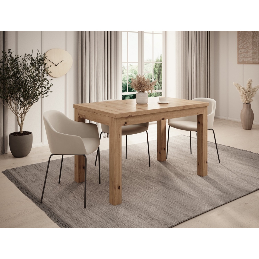 Table à manger extensible DOO 120/160x75 cm chêne artisan