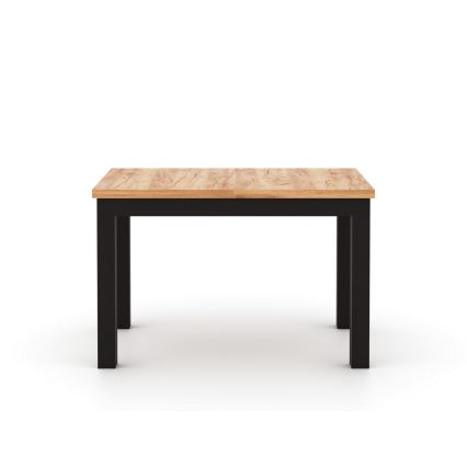 Table à manger extensible DOO 120/160x75 cm chêne artisan/noir