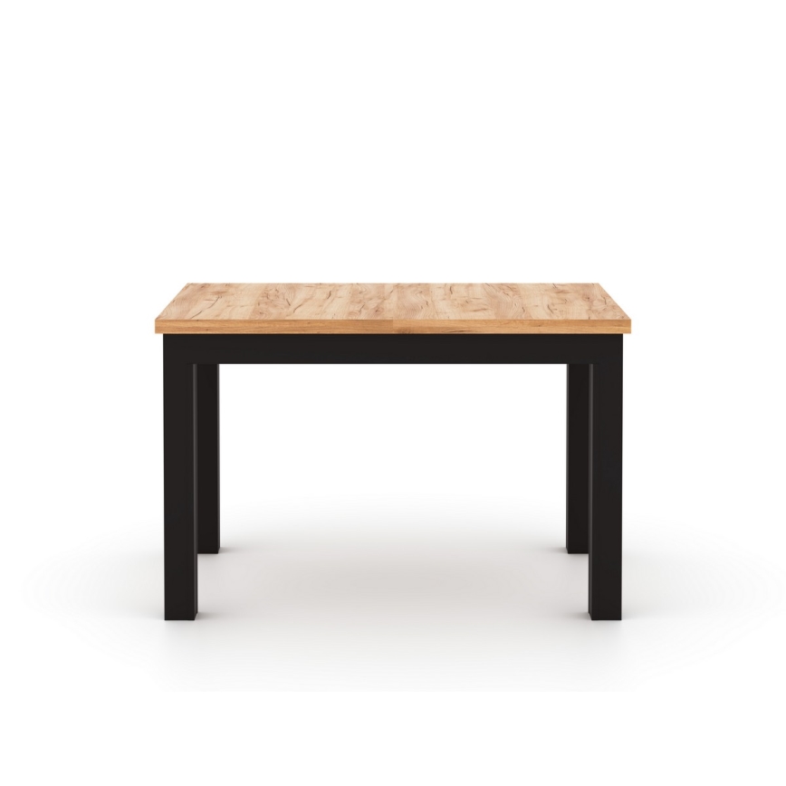 Table à manger extensible DOO 120/160x75 cm chêne artisan/noir
