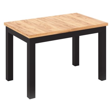 Table à manger extensible DOO 120/160x75 cm chêne craft/noir