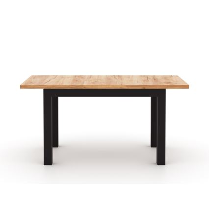 Table à manger extensible DOO 120/160x75 cm chêne craft/noir