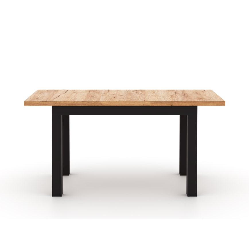 Table à manger extensible DOO 120/160x75 cm chêne craft/noir