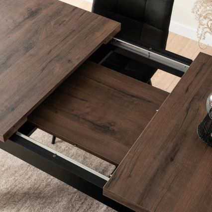 Table à manger extensible DOO 120/160x75 cm makadamia/noir