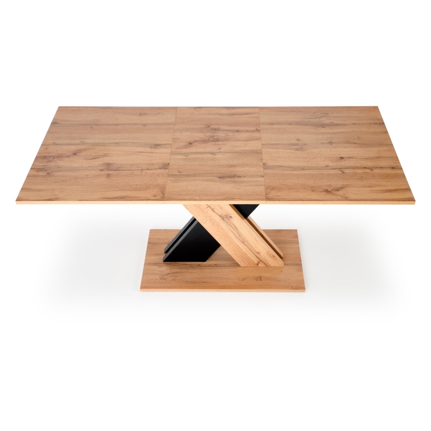 Table à manger extensible DROM 130/175x85 cm chêne Wotan/noir
