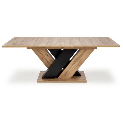 Table à manger extensible DROM 160/200x90 cm chêne wotan/noir