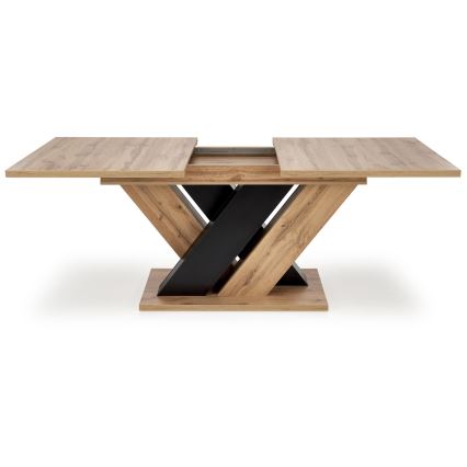 Table à manger extensible DROM 160/200x90 cm chêne wotan/noir
