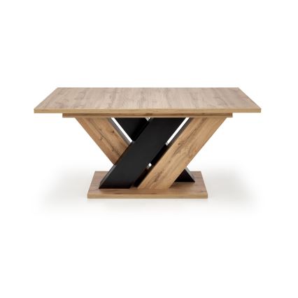 Table à manger extensible DROM 160/200x90 cm chêne wotan/noir