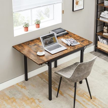 Table à manger extensible ELDUR marron/noir