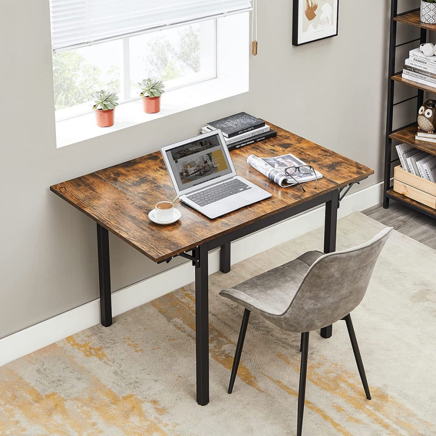 Table à manger extensible ELDUR marron/noir