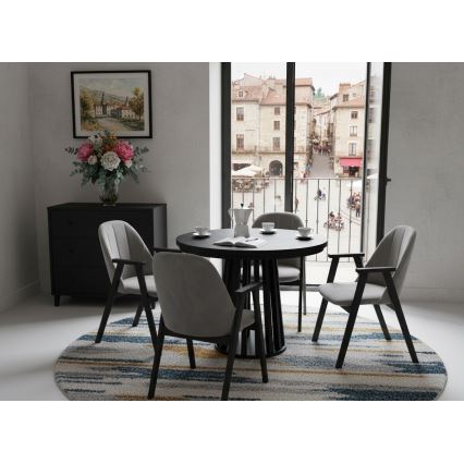Table à manger extensible NEXUS 100/140 x 77 cm noire
