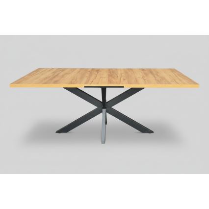 Table à manger extensible SAMLE 150/190x80 cm chêne craft/noir