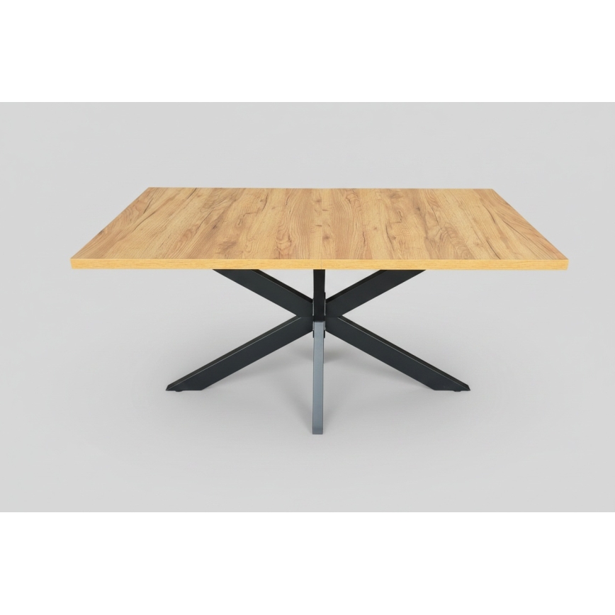 Table à manger extensible SAMLE 150/190x80 cm chêne craft/noir