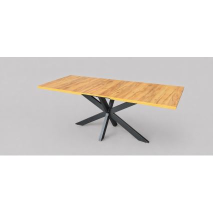 Table à manger extensible SAMLE 150/190x80 cm chêne craft/noir