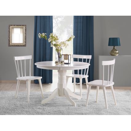 Table à manger KOTI Ø 106 cm blanche