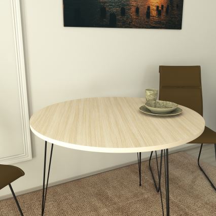 Table à manger SANDALF 75x90 cm beige/noir