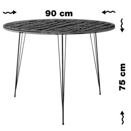 Table à manger SANDALF 75x90 cm beige/noir