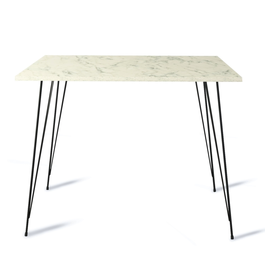 Table à manger SANDALF 75x90 cm blanche/noire