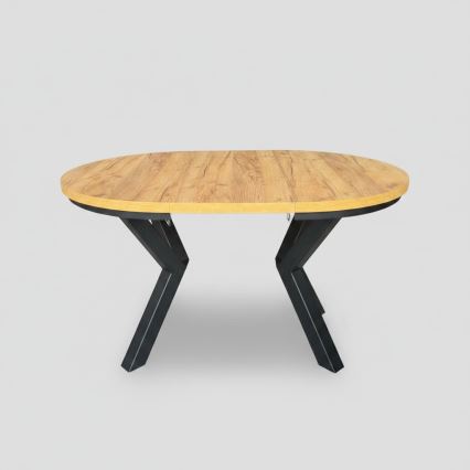 Table à rallonge CONVI 100/140x73 cm chêne craft/noir