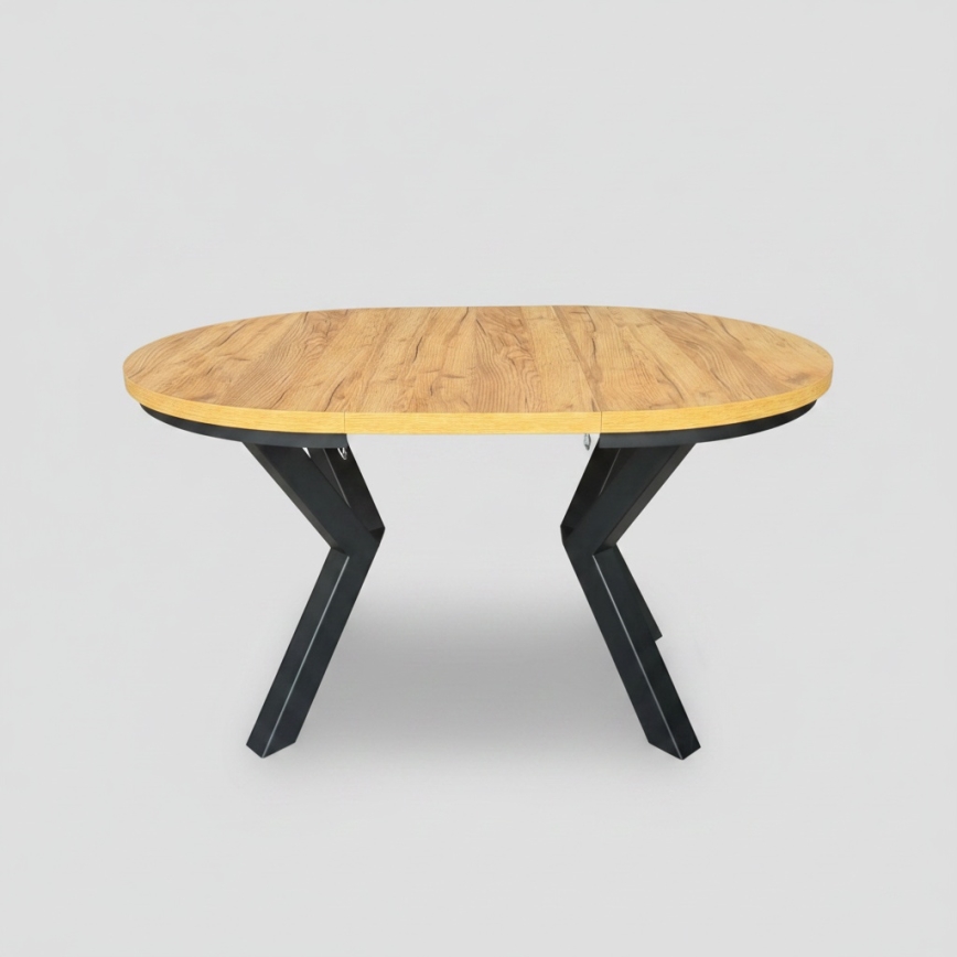 Table à rallonge CONVI 100/140x73 cm chêne craft/noir