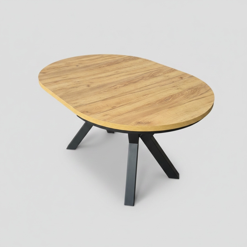 Table à rallonge CONVI 100/140x73 cm chêne craft/noir