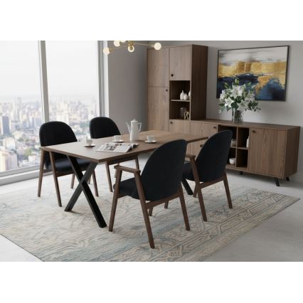 Table à rallonge DOMO 150/190x80 cm chêne Lefkas/noir