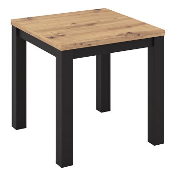 Table à rallonge ZARO 80/160x80 cm chêne artisan/noir